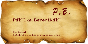 Pálka Bereniké névjegykártya